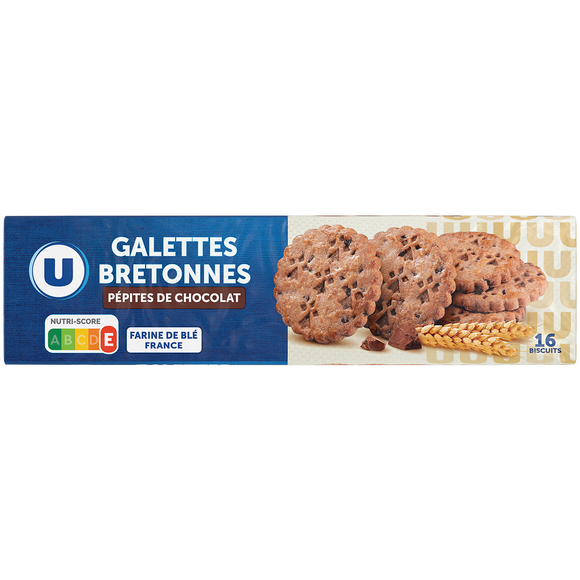 U Biscuits Galettes bretonnes aux pépites de chocolat 130g