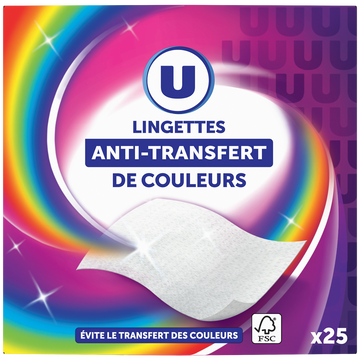 U Lingettes anti-transfert de couleurs  x25