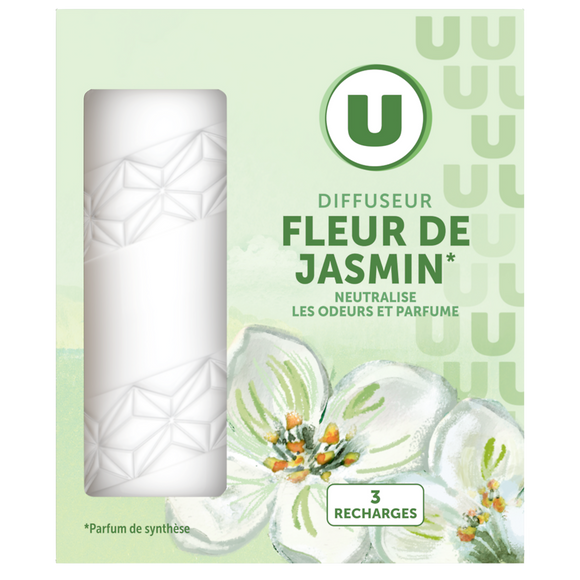 U Mini diffuseur longue durée + 3 recharges parfum fleur d'orchidée