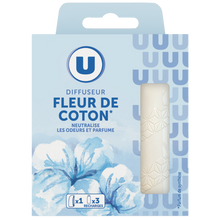 U Désodorisant Mini diffuseur longue durée + 3 recharges parfum fleur decoton