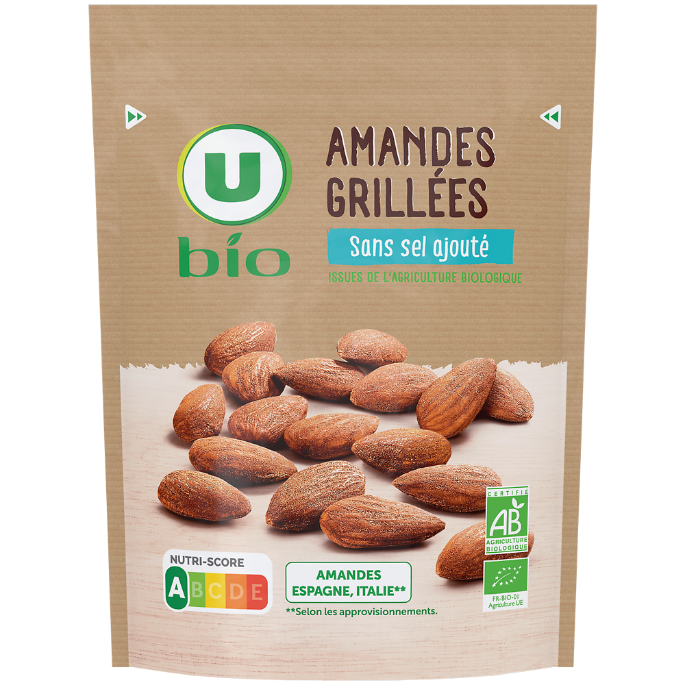 U BIO Amandes grillées  paquet de 100g
