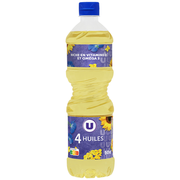 U Mélange 4 huiles  bouteille de  50cl