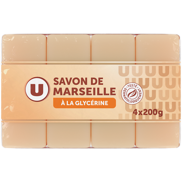 U Savon de Marseille glycériné 4x200g