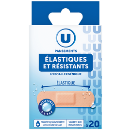 U Pansements élastiques et ultra résistants  x20