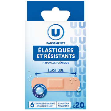 U Pansements élastiques et ultra résistants  x20