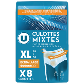 U Culottes incontinence mixtes pour adulte Taille XL -, x8
