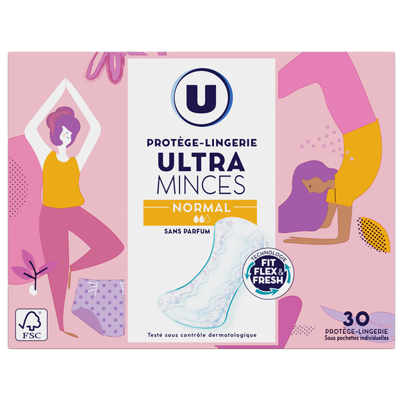 U Protège-lingerie ultra-minces pliés  x30