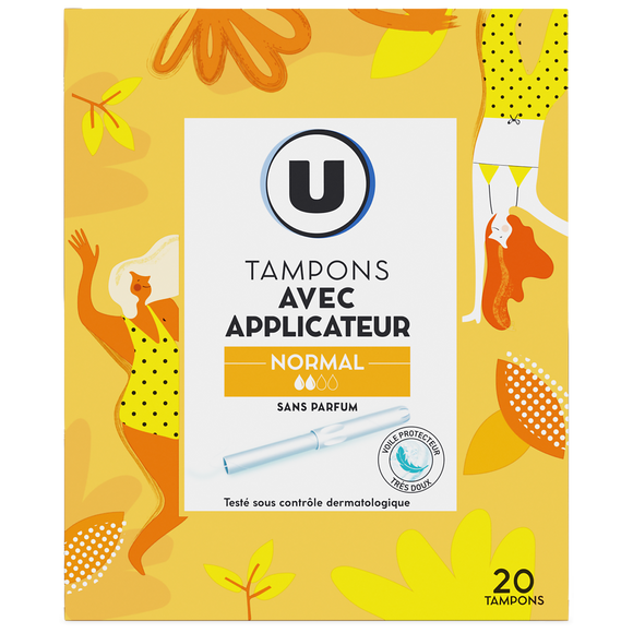 U Tampons normal avec applicateur  Boîte de 20