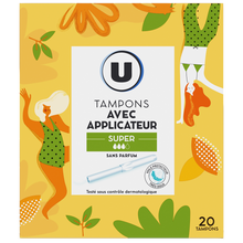 U Tampons super avec applicateur Boîte de 20