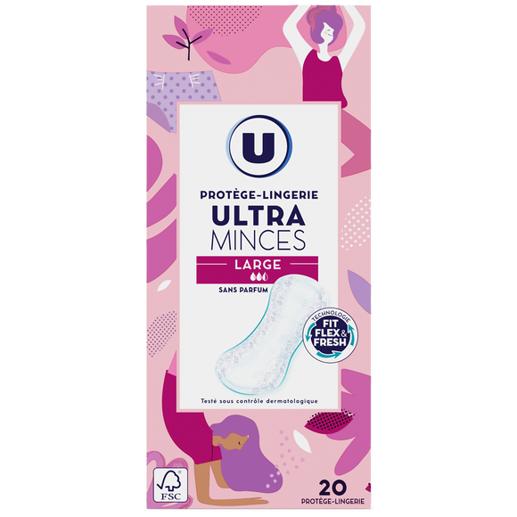 U Protège-lingerie ultra minces large  x20