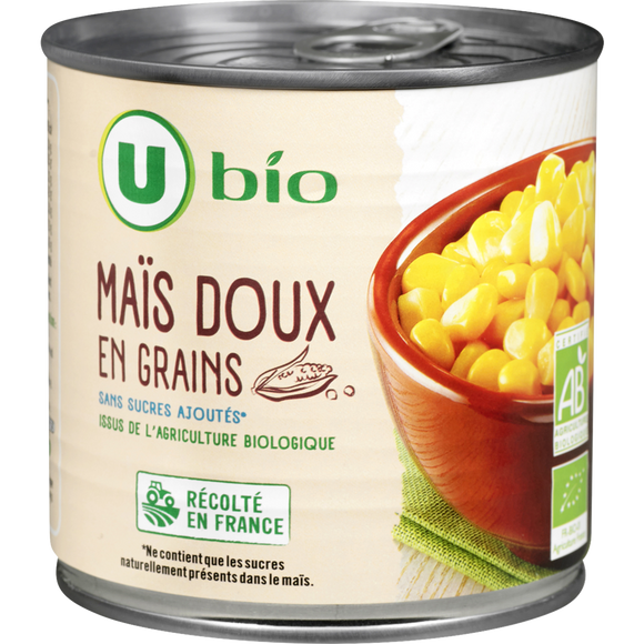 U BIO Maïs doux en grains - Boîte 285g