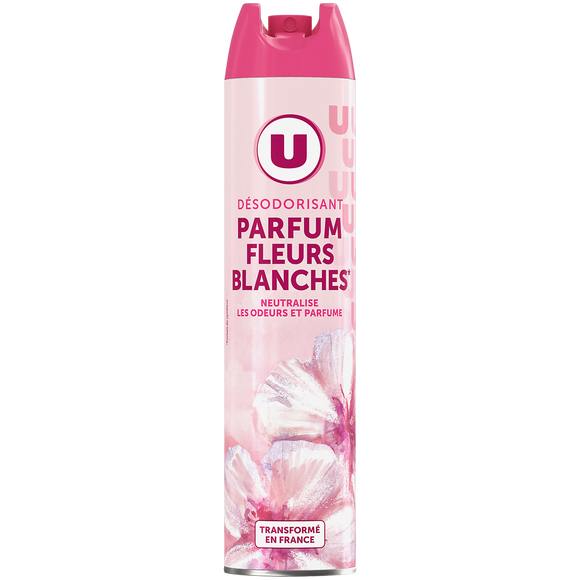U Désodorisant intérieur fleurs blanches aérosol de 300ml