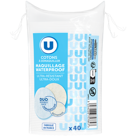 U Coton a démaquiller maquillage waterproof  x40