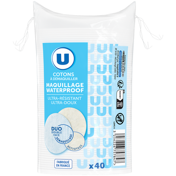 U Coton a démaquiller maquillage waterproof  x40