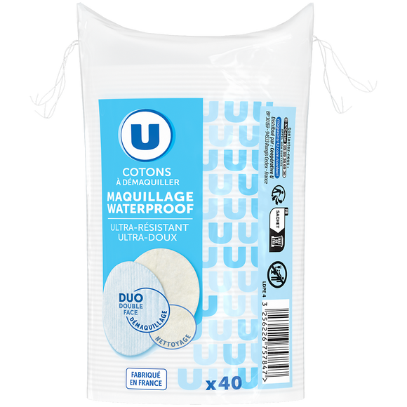 U Coton a démaquiller maquillage waterproof  x40