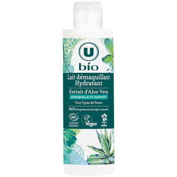 U BIO Lait démaquillant hydratant à l'aloe vera  flacon de 200ml