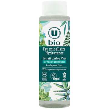 U BIO Eau micellaire hydratante à l'aloe vera flacon de 400ml