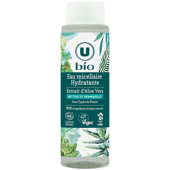 U BIO Eau micellaire hydratante à l'aloe vera  flacon de 400ml