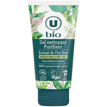 U BIO Gel nettoyant purifiant au thé vert  tube de 150ml