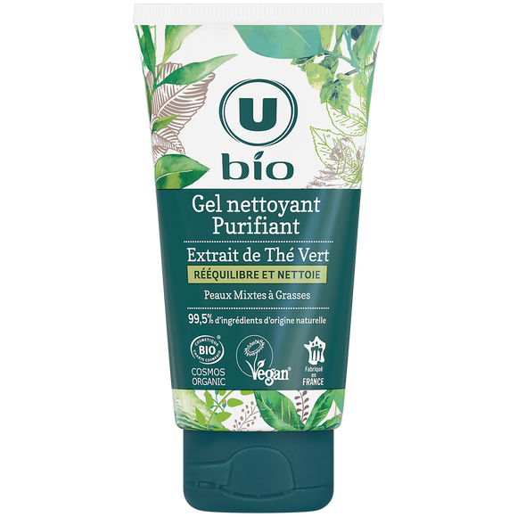 U BIO Gel nettoyant purifiant au thé vert  tube de 150ml