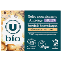 U BIO Soin visage Gelée de nuit nourrissante anti-âge à l'argan - 50ml