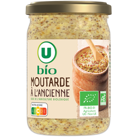 U BIO Moutarde à l'ancienne bio  bocal de 200g