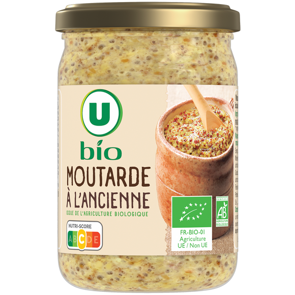 U BIO Moutarde à l'ancienne bio  bocal de 200g
