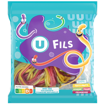 U Bonbons fils lisses gélifiés  200g