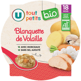 U TOUT PETITS BIO Plat bébé assiette de blanquette de volaille dès 18 mois, 260g