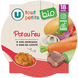 U TOUT PETITS BIO Plat bébé assiette de pot au feu avec morceaux dès 18 mois, 260g