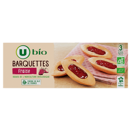 U BIO Gâteaux Barquettes bio à la fraise paquet 120g