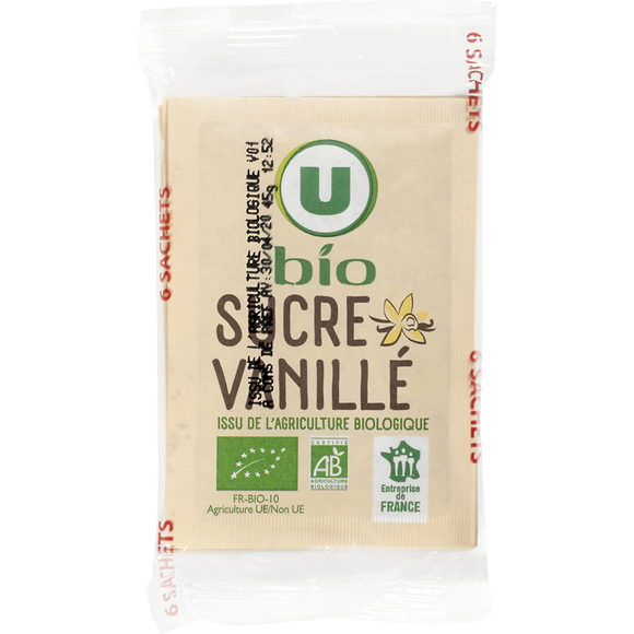 U BIO Sucre vanillé  6x7,5g