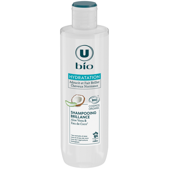 U BIO Shampooing Tous types de cheveux Aloe vera, eau de coco - 250ml