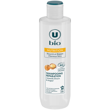 U BIO Shampooing Cheveux secs, Amande douce/argan  - 250ml