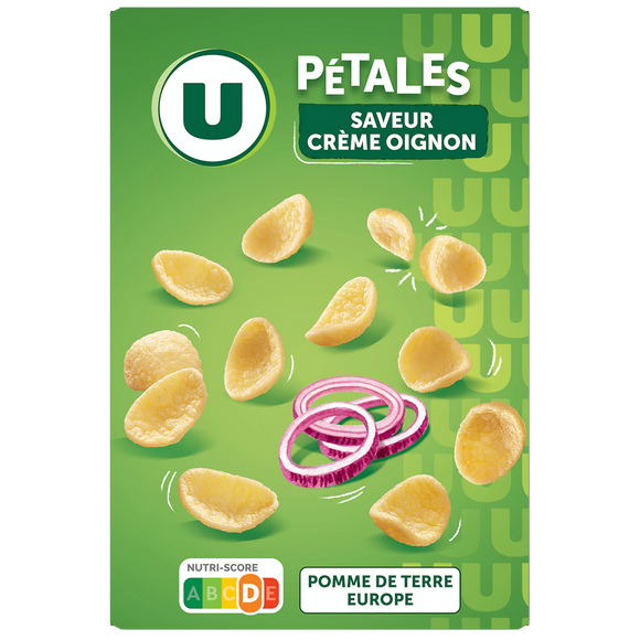 U Snacks pétales saveur crème oignon U paquet 75g