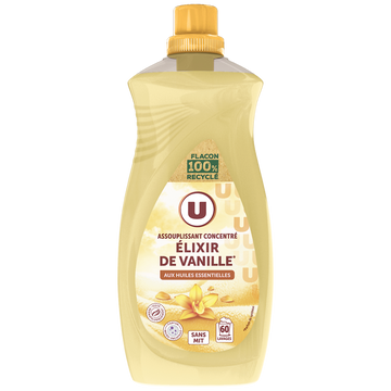 U Adoucissant concentré parfum élixir de vanill. flacon 60 lav. 1,5l