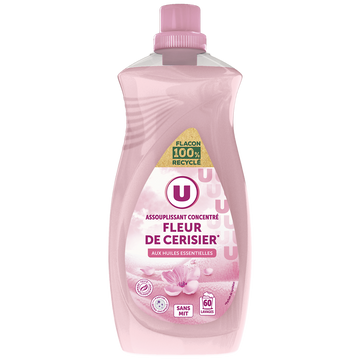 U Adoucissant concentré parfum fleur de cerisier flacon 60 lav. 1,5l