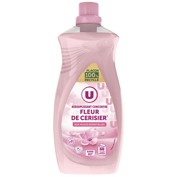 U Adoucissant concentré parfum fleur de cerisier flacon 60 lav. 1,5l