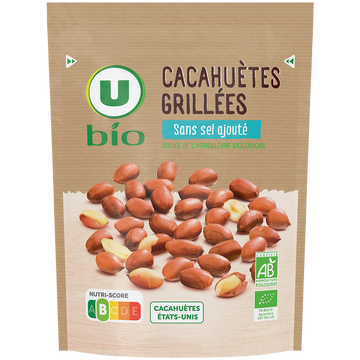 U BIO Cacahuètes grillées sans sel ajouté 100g