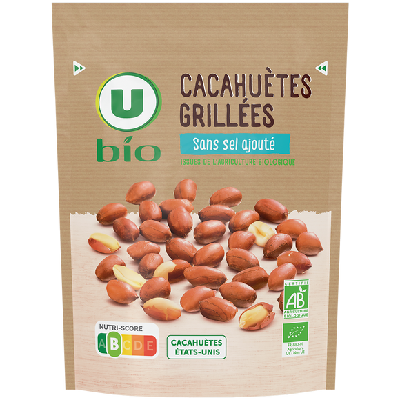 U BIO Cacahuètes grillées sans sel ajouté 100g