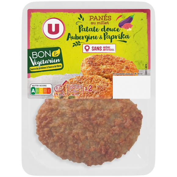 U Panés au millet patate douce, aubergine paprika bon et végétarien - 2x100g