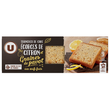 U Tranches de cakes écorces de citron & graines de pavot  270g