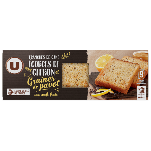 U Tranches de cakes écorces de citron & graines de pavot  270g