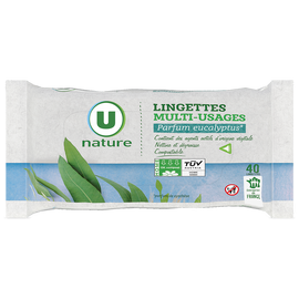 U NATURE Lingettes multi-usages eucalyptus  x40