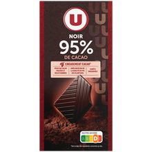 U Chocolat noir côte d'Ivoire 95% cacao 80g