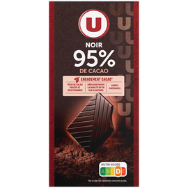 U Chocolat noir côte d'Ivoire 95% cacao  80g