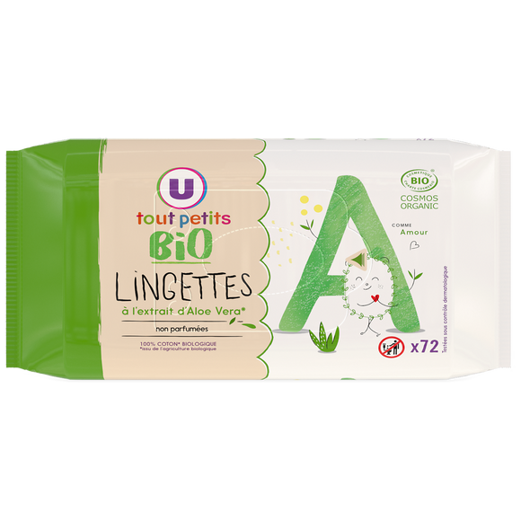 U TOUT PETITS BIO Lingettes bébé,  x72