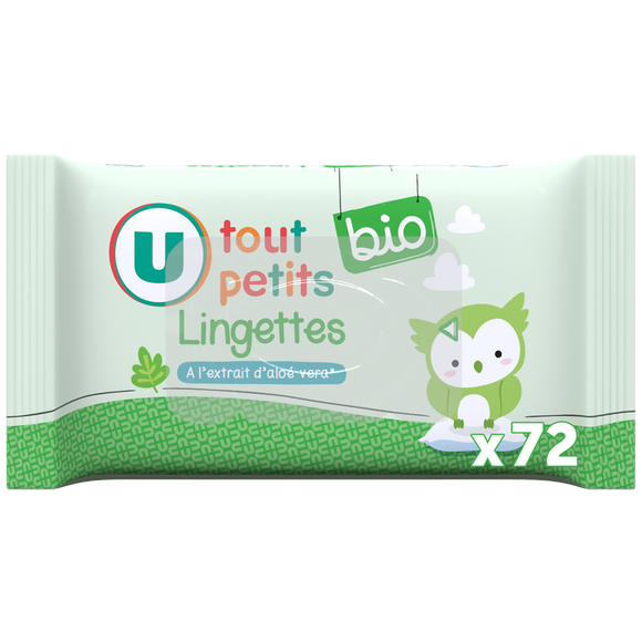 U TOUT PETITS BIO Lingettes bébé, x72