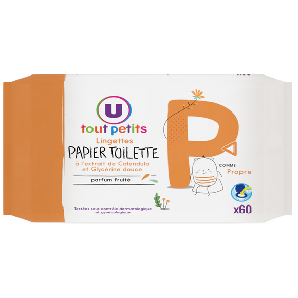 U TOUT PETITS Lingettes papier toilette - x60