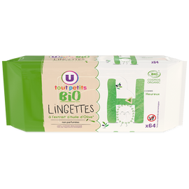 U TOUT PETITS BIO Lingettes bébé huile d'olive - x64
